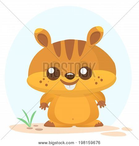 Cartoon marmot icon. Vector illustration of groundhog or chipmunk isolated
