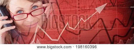 Digital composite of Business woman making a call