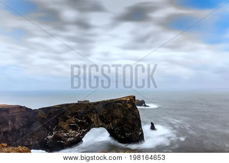 Magnificent Rock Arch At Dyrholaey, Iceland