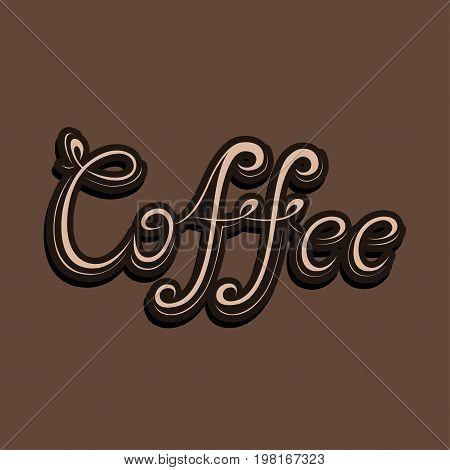 Word of coffee. Calligraphic inscription. Vector illustration.