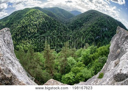 Beautiful viewpoint Tomasovsky vyhlad in Slovak Paradise national park.