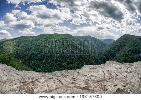Beautiful viewpoint Tomasovsky vyhlad in Slovak Paradise national park.