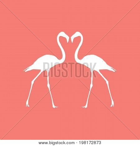 Illustration of a flamingo on a colored background