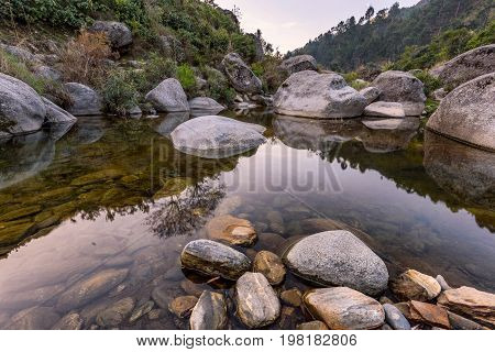Beautiful Landscape in the mountains with pure water and trees in swat valley kpk Pakistan