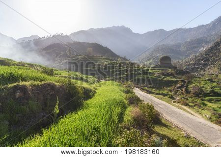 View of famous Stupa in Nawagai Village Swat Pakistan