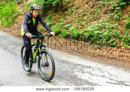 KORYTNICA, SLOVAKIA - JUN 9: Opening of bike trial called Cyklokorytnicka on Jun 9, 2016 in Korytnica