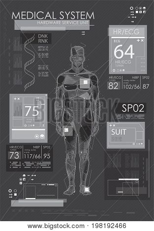 HUD UI for app. Abstract virtual graphic touch user interface. UI hud infographic interface screen monitor radar set web element