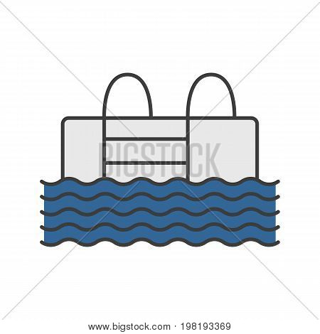 Swimming pool color icon. Isolated vector illustration