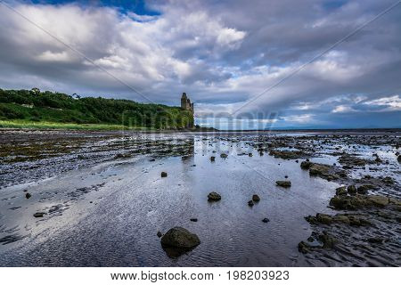 Greenan Castle on the coast overlooking the sea