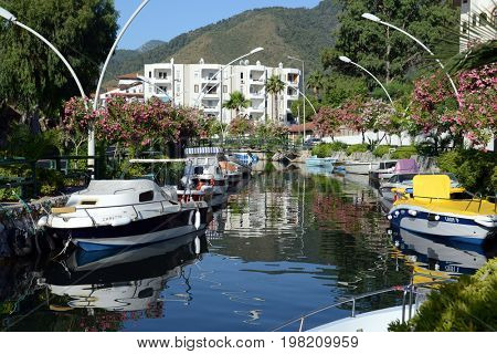 Icmeler, Turkey, July 2, 2017. River view