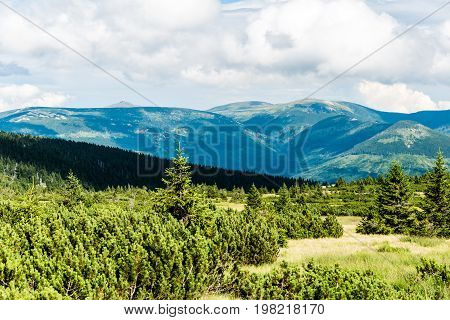 Beautiful Mountain Landscape And Meadow