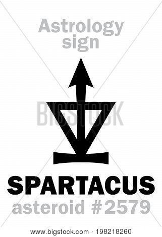 Astrology Alphabet: SPARTACUS, asteroid #2579. Hieroglyphics character sign (single symbol).