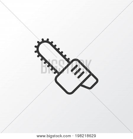 Premium Quality Isolated Gasoline Cutter Element In Trendy Style.  Chainsaw Icon Symbol.