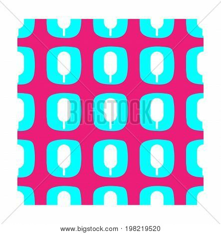 Ice cream seamless pattern in flat style. I - Ice cream. Vector illustration for print fabric and creaive design