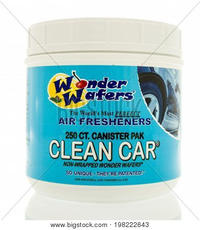 Winneconne WI -1 August 2017: A package of Wonder Wafers air freshener on an isolated background.