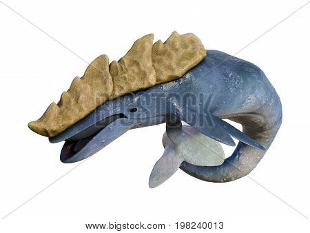 3D Rendering Sea Monster Leviathan On White