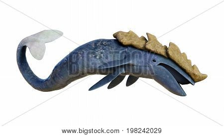 3D Rendering Sea Monster Leviathan On White