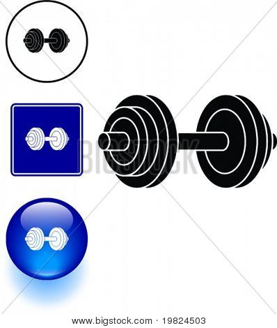 Dumbbell vægte symbol tegn og knap