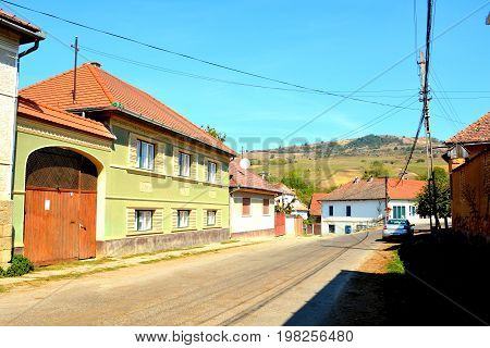 Old Fortified Medieval Saxon Church In Dirjiu, Transylvania