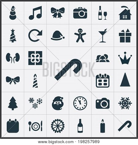 Elements Alcohol Beverage, Ice Man, December And Other Synonyms Decoration, Watch And Refresh.  Vector Illustration Set Of Simple Celebration Icons.