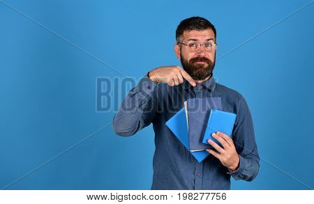 Knowledge And Studying Concept. Professor With Smiling Face
