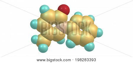 Pirfenidone Molecular Structure Isolated On White