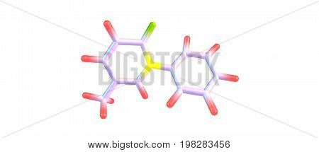 Pirfenidone Molecular Structure Isolated On White