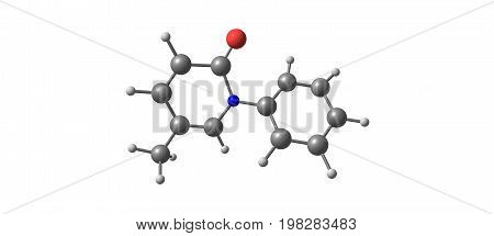 Pirfenidone Molecular Structure Isolated On White