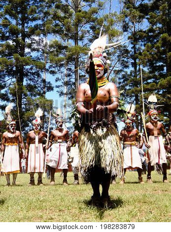 Participants of the Mount Hagen local tribe festival - 17.08.2014 Mount Hagen Papua new Guinea