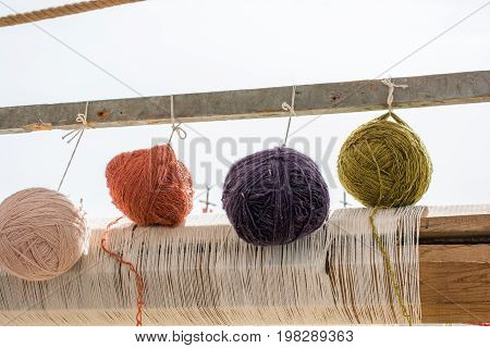 Set Or Rolls Of Colotful String In The View