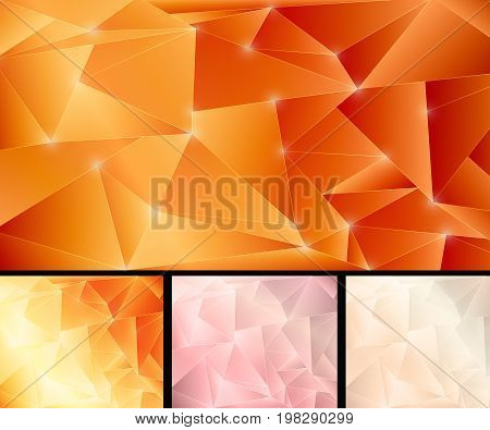 Shiny triangles Background set vector EPS and jpg