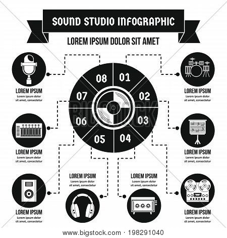 Sound studio infographic banner concept. Simple illustration of sound studio infographic vector poster concept for web