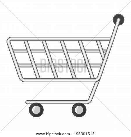 Minimarket shopping cart icon. Cartoon illustration of minimarket shopping cart vector icon for web design
