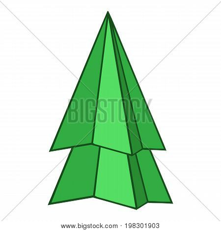 Origami fir tree icon. Cartoon illustration of origami fir tree vector icon for web design