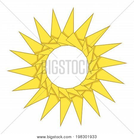 Origami sun icon. Cartoon illustration of origami sun vector icon for web design