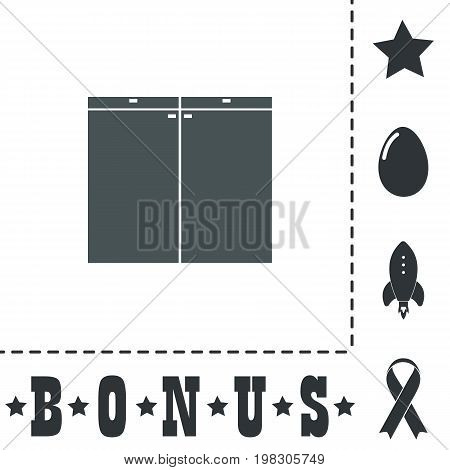 Cabinet. Simple flat symbol icon on white background. Vector illustration pictogram and bonus icons