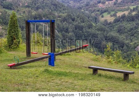 Playground For Children In Nature, Healthy Place For Children