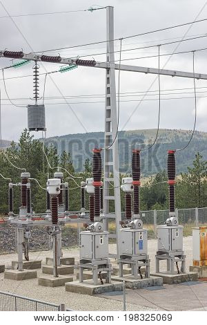 Electric Power Substation With Circuit Switcher, Regulators And Recloser 2