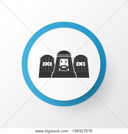 Premium Quality Isolated People Element In Trendy Style.  Mussulmans Icon Symbol.