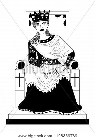 the illustration - with portrait of woman - empress.
