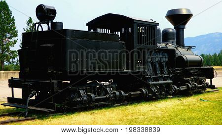 1800s era steam engine as a monument to the Industrial Revolution