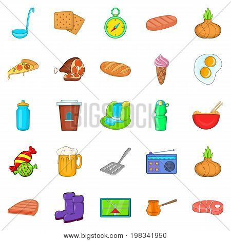 Wilderness area icons set. Cartoon set of 25 wilderness area vector icons for web isolated on white background