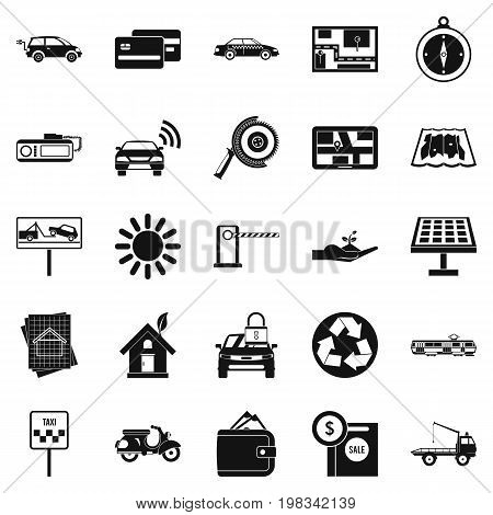 Mechanism icons set. Simple set of 25 mechanism vector icons for web isolated on white background