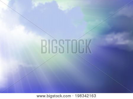 Blue sky on a sunny day, vector art illustration.