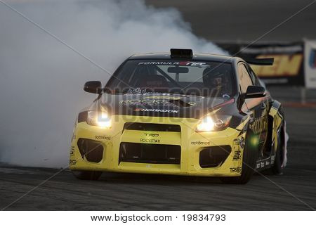 IRWINDALE, CA. - OCTOBER 16: Rockstar/Hankook driver Tanner Foust competes at  Toyota Speedway during Formula Drift round 7 on October 16th 2009 at the Toyota Speedway in Irwindale.
