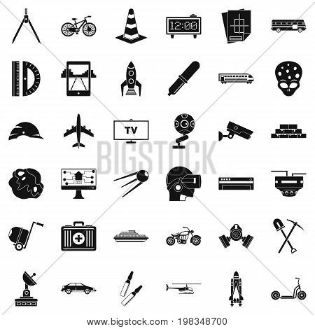 Management icons set. Simple style of 36 management vector icons for web isolated on white background