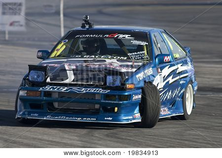 IRWINDALE, CA. - OCTOBER 16: Tommy Suell competes at Toyota Speedway during Formula Drift round 7 on October 16th 2009 at the Toyota Speedway in Irwindale.