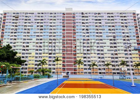 Choi Hung is one of the oldest public housing estates in Hong Kong. Located in the Wong Tai Sin District of Kowloon, the old apartments were built in the early 1960s. Hong Kong is one of the world's most densely populated countries