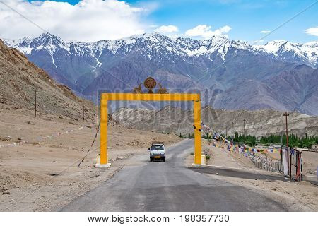Landscape around Likir Monastery in Ladakh, India