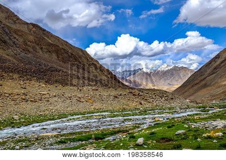 Landscape around Lake Pangong (Pangong Tso) in Ladakh, India